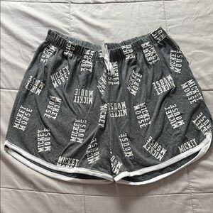 Disney Gray Mickey Mouse Print Lounge Shorts
